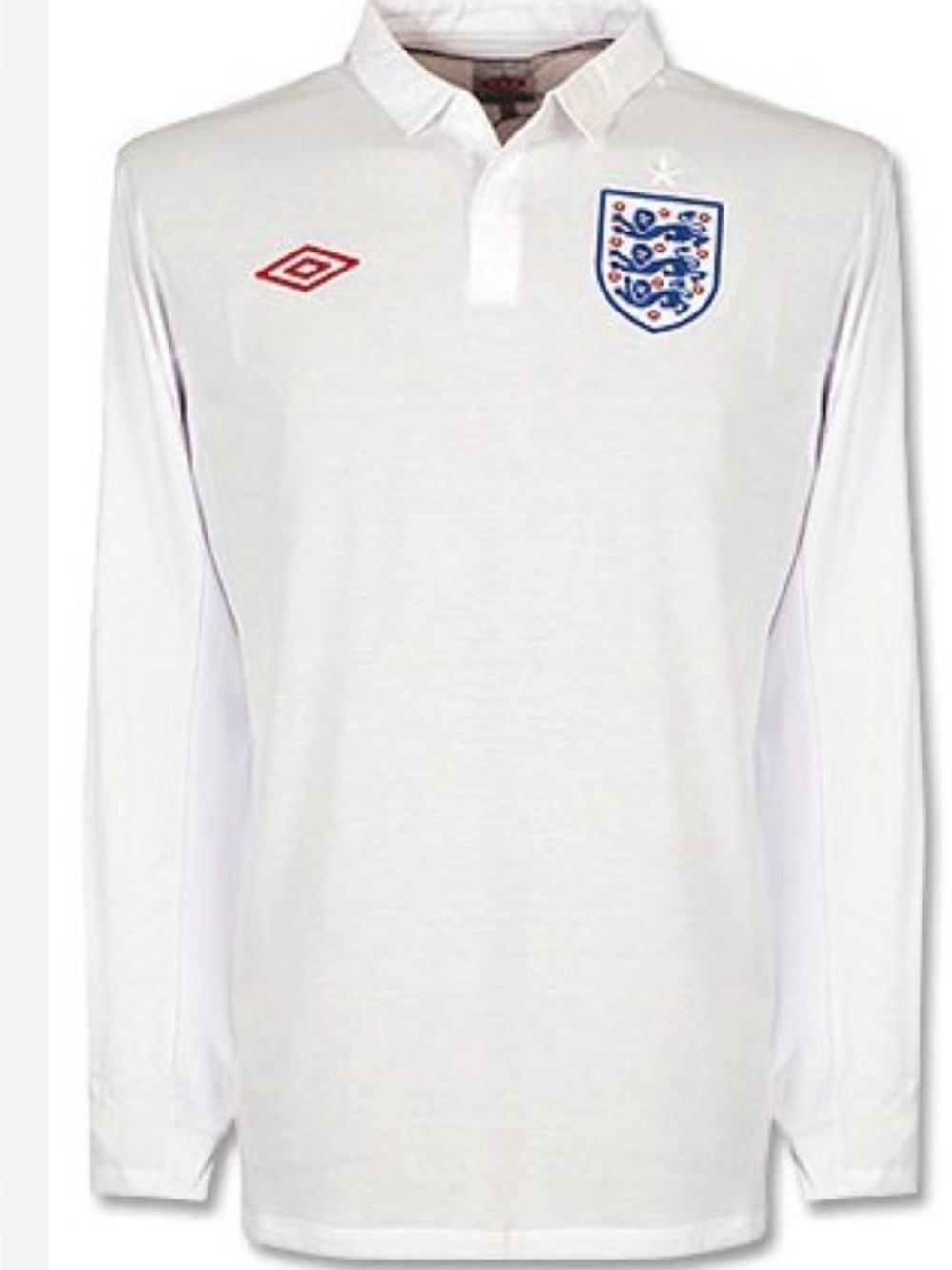 UMBRO ENGLAND 2010 HOME OFFICIAL SOCCER ⚽️( FOOTBALL) L/S JERSEY MENS SZ EU 40
